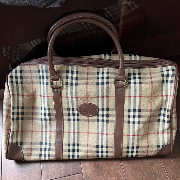 Vintage Buryberry’s Burberry Vintage Nova Check Haymarket Travel Duffle plaid - Picture 5 of 17